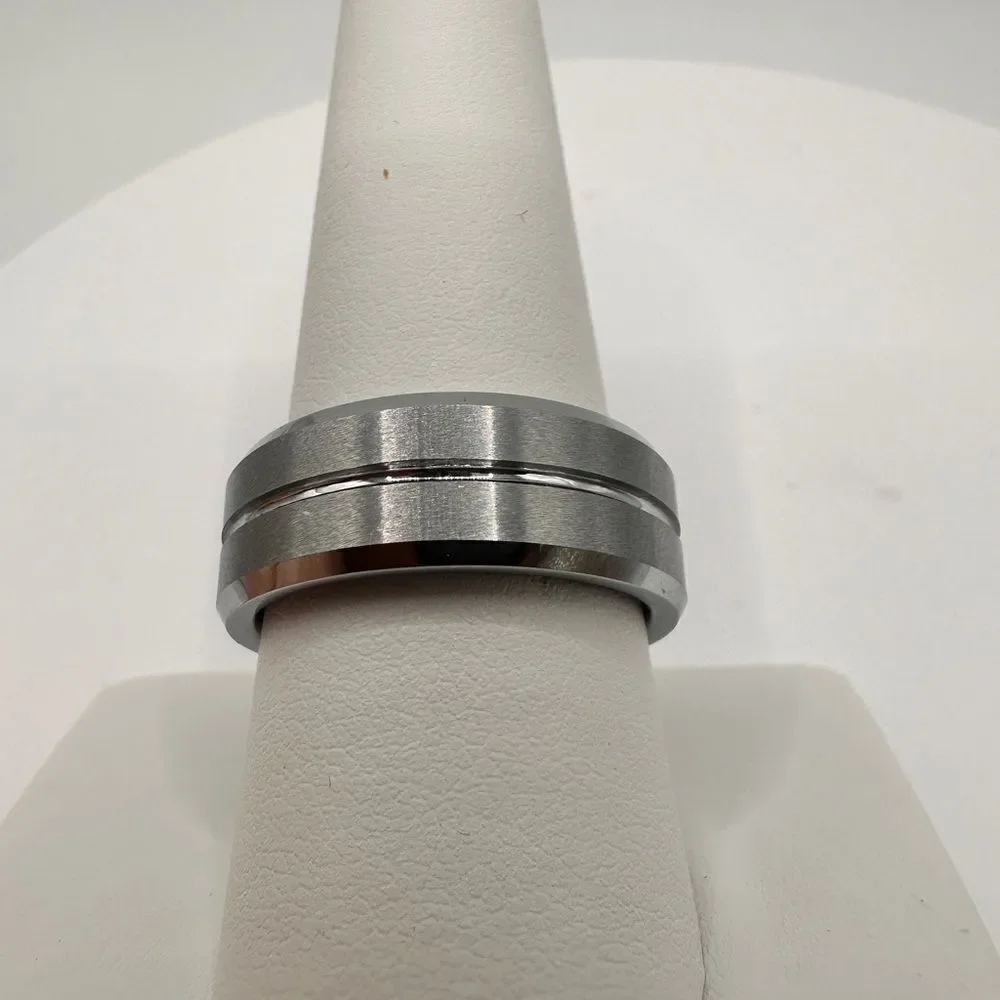 SALE! Men’s stamped tungsten brushed silver looking ring!‎